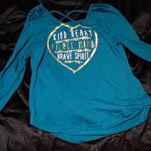 Teal Long Sleeve Kids Shirt